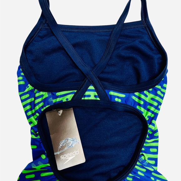 Speedo Swimsuit One Piece PowerFlex Flyback Printed Adult Team Colors 24/XXS - Picture 5 of 8